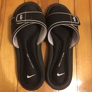 Black Nike Velcro Slides